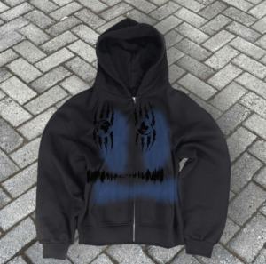 Sudaderas con capucha con cremallera de algodón de felpa francesa personalizadas de alta calidad, ropa de calle informal de otoño e invierno, sudaderas con capucha de gran tamaño para hombres - Product Image 1