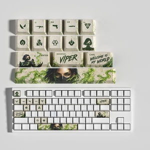 Ensemble de 14 touches PBT Dye-Sub, style VLRNT, profil Cherry Omen/<span class=keywords><strong>Iso</strong></span>/Sage, pour clavier mécanique de jeu - Product Image 5
