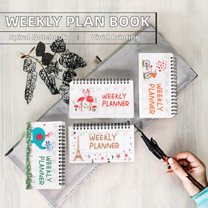 50 feuilles/livre étudiant Portable boucle Flip Notebook Cartoon-Style <span class=keywords><strong>plan</strong></span> hebdomadaire avec reliure en spirale PP couverture 4 Options - Product Image 3