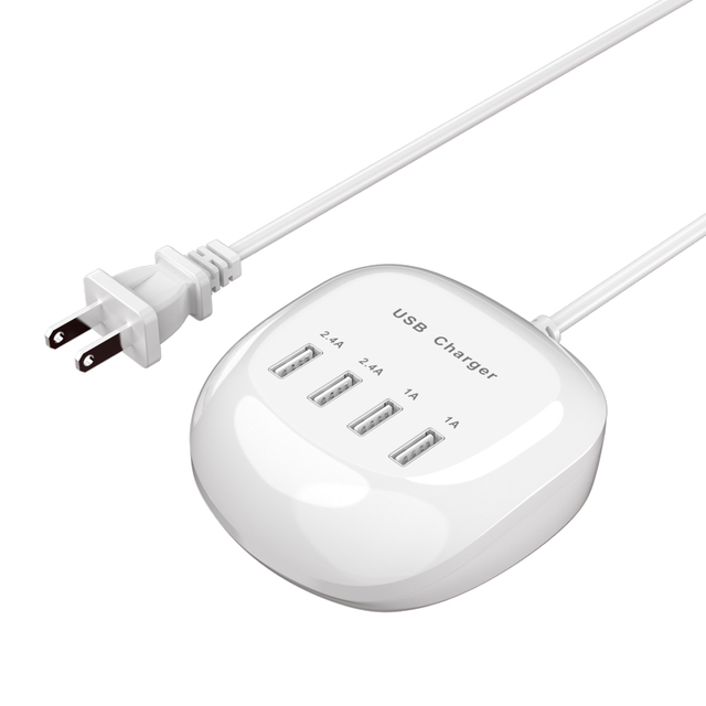 4 Port USB Charging Station 40W Multi-Port USB Wall Charger 1-2.4A Fast Charging for Laptop Phones Tablets-Home/Office/Travel