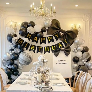 Hot Sale Happy <strong>Birthday</strong> <strong>Decorations</strong> <strong>Black</strong> <strong>and</strong> <strong>Gold</strong> <strong>Birthday</strong> Flag Bunting for Girls Boys Kids <strong>and</strong> Women <strong>Birthday</strong> Party Decor - Product Image 2