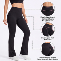 Pantalon de yoga évasé sans couture taille haute pour femme avec poches, leggings de sport extensibles grande taille, pantalon de yoga décontracté