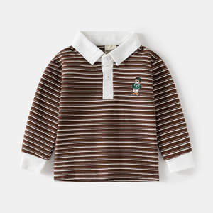 Оптовая продажа детских рубашек, лонгсливов для мальчиков, осенних топов для малышей - Product Image 3