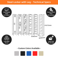 Armoire de rangement métallique robuste à portes multiples de style américain pour vestiaire de personnel de gymnase et école, vente en gros