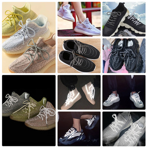 WEGOODZF 맞춤형 두꺼운 반사 4mm 혼합 색상 폴리에스터 안전 하이라이트 신발끈 (스니커즈, 운동화, 러닝화용) - Product Image 5