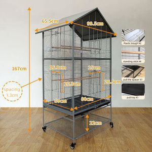 En kaliteli metal büyük boy büyük kuş kafesleri Pet papağan evi Pet kafesleri taşıyıcılar kuş yetiştiriciliği katlanabilir büyük kuş kafesi - Product Image 1