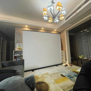 Pantalla de cine portátil para interiores y exteriores, pantalla de proyección de suelo con carcasa de aluminio 4:3 de 92 pulgadas, enrollable, fácil de llevar - Product Image 3