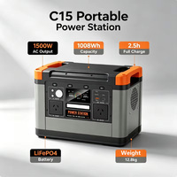 Sistema Generador de Energía Solar Fuera de la Red con Capacidad de 1008 Wh, Estación de Energía Portátil de 1500 W para Acampar al Aire Libre