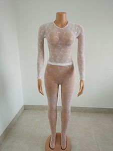Abiti da donna <span class=keywords><strong>Sexy</strong></span> con Top in pizzo con spalle scoperte + collant Set 2 pezzi pantaloni in Mesh <span class=keywords><strong>Sexy</strong></span> da donna Set di <span class=keywords><strong>abbigliamento</strong></span> da donna - Product Image 4