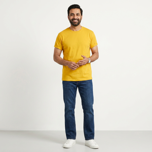 T-shirt pour homme en gros, confortable, coupe ajustée, coton, teint en pièce, dernier design à prix avantageux - Product Image 1
