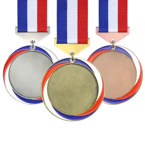 Custom Medallas Award Metalen Gouden Lint Sport Blanco Trofeeën En Medailles In Kleur