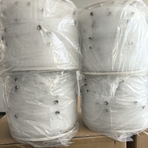 Nastro in poliestere a rete traslucida con bottoni a pressione in metallo argentato, larghezza 8 cm, doppia banda a scala <span class=keywords><strong>per</strong></span> cucito <span class=keywords><strong>tende</strong></span> - Product Image 2