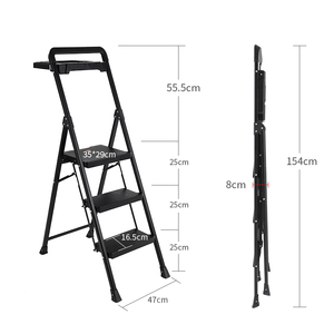 Cambodia Factory ANSI EN14183 3 Steps With Tray Compact <strong>Ladder</strong> Folding <strong>Multi</strong>-<strong>use</strong> Steel <strong>Ladder</strong> Folding Steel <strong>Ladder</strong> Stool - Product Image 5