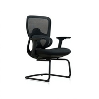 Chaise de bureau ergonomique pivotante, chaises de direction en maille avec siège en éponge profilée, pieds fixes