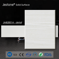 JESTONE Chine Surface solide 6mm 12mm Motif marbre blanc Résine acrylique Veining Personnalisable Plaque de surface solide