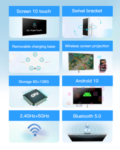 Televisor LED LCD Portátil Inteligente Android de 27 Pulgadas, 12V 120H HDTV, Pantalla Táctil, Wi-Fi, GSM 4G, con Soporte de Pie, Color Blanco - Product Image 3