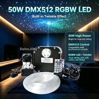 DMX RGBW Twinkle Fiber Optic Illuminator 50W Lampu Langit Berbintang Plafon Serat Optik Pmma Kit Pencahayaan Langit Berbintang untuk Mobil Home Theater