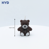 Velas de cera con forma de oso 2026 para postres pequeños 3cm*3cm, tema romántico, impresión digital llamativa, recuerdo de boda, fiesta