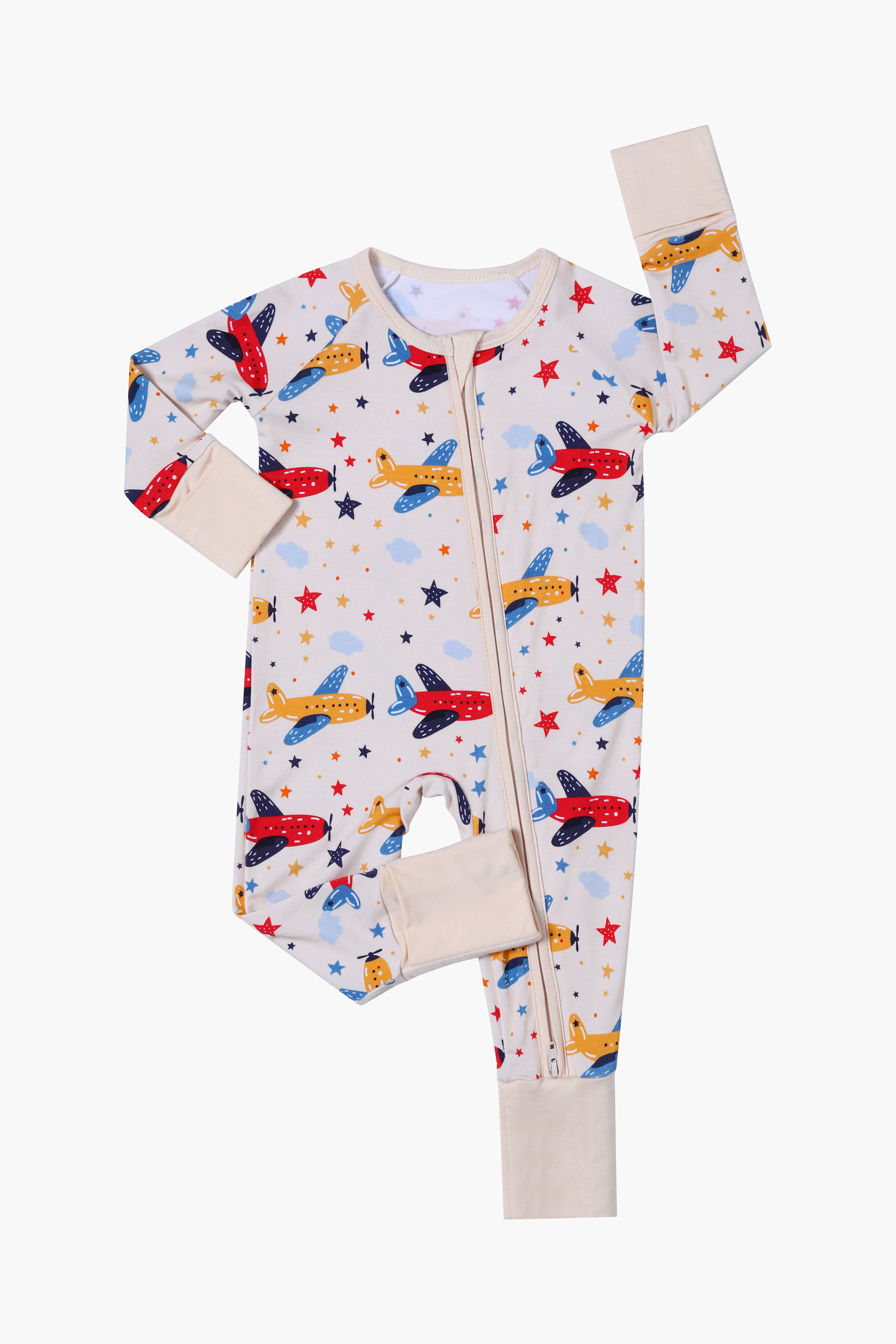 Red and yellow airplane print