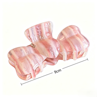 Pince à cheveux en acétate à nœud papillon, style vintage rayé, pince requin simple pour queue de cheval, accessoires pour chignon et coiffure arrière pour femme