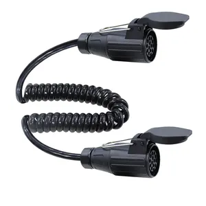 Groothandel Elektrische Kabel Aanhangwagen Socket 13 Pin Trailer Plug Met 3M Spiraal Koord Voor Auto