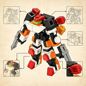 ชุดตัวต่อหุ่นยนต์แปลงร่าง DIY Mecha Hunter 86 ชิ้น ชุดของเล่นเสริมสร้างทักษะ STEM แบบ STEM - Product Image 4