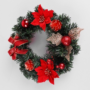 40cm Wholesale Holiday Flower Decorative <b>Wreath</b> Door Hanger Pvc Christmas <b>Wreath</b> - Product Image 1