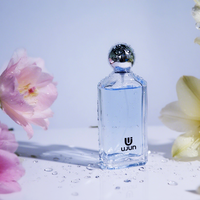 Chine usine directe 100ml bouteilles de parfum en forme de rectangle conception personnalisée bouteille en verre noir avec bouchon noir pompe pulvérisateur parfum