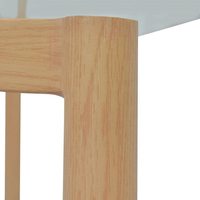 Table à manger rectangulaire moderne nordique réglable en verre trempé avec pieds en métal à transfert de chaleur pour appartement et hôtel
