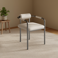 Chaise de salle à manger en cuir de luxe de style italien, fauteuil de table à thé moderne et minimaliste haut de gamme, mobilier de maison