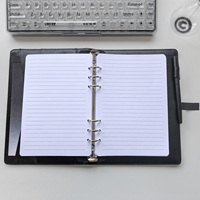 Carnet de notes en cuir A5 personnalisé, classeur d'affaires à 6 anneaux, agenda, journal à feuilles mobiles avec stylo