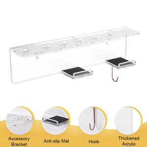 Soporte de Pared de Acrílico Transparente Resistente a los Rayos UV, Organizador, Exhibidor para <span class=keywords><strong>Dyson</strong></span> <span class=keywords><strong>Airwrap</strong></span>, Soporte para Barriles, Cepillos y Varillas - Product Image 6