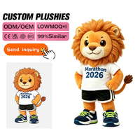 Jouets en peluche personnalisés, lion, mascotte sportive, poupée en peluche pour tournoi de football, OEM ODM, mascotte de marque, animal en peluche