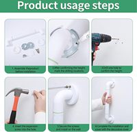 Barre d'appui murale antidérapante en ABS et acier inoxydable pour personnes âgées et handicapées, pour salle de bain et douche, main courante de sécurité pour toilettes