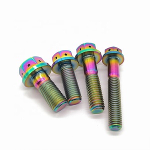 DIN6921 GR5 Mặt Bích Titan Hex Bolt M6 M7 M8 M10 Race Spec Trong Kho Với Anodized Đầy Màu Sắc - Product Image 4