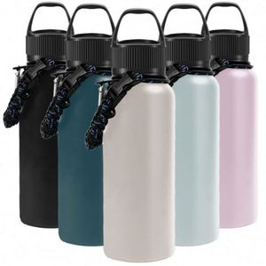 High Quality 500ml/750ml/1L Stainless Steel Water Bottle Custom Logo Vacuum <b>Insulated</b> Bottle With Handle - Product Image 3