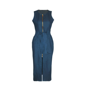 SMR8237 Nouvelle arrivée, <span class=keywords><strong>robe</strong></span> en jean sexy sans manches, <span class=keywords><strong>robe</strong></span> moulante pour femmes, <span class=keywords><strong>robe</strong></span> élégante pour filles - Product Image 4