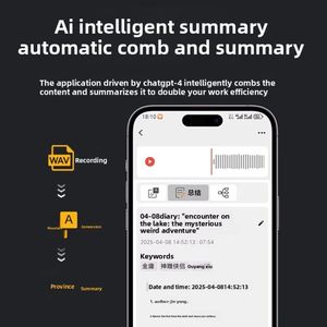 Dispositivo <span class=keywords><strong>di</strong></span> Traduzione Simultanea in Tempo Reale da Audio a Testo con Connessione Wireless al Telefono e Funzione <span class=keywords><strong>di</strong></span> Appunti AI - Product Image 3