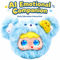 Robot électronique intelligent AI pour animaux de compagnie, prix d'usine, mignon, bleu clair, peluche douce, chante/dit/ danse, taille personnalisée pour enfants