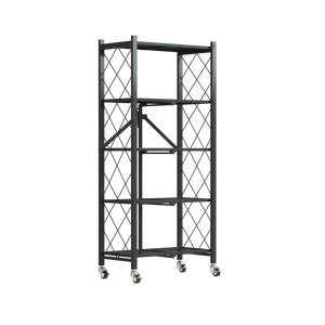 Estante Metálico Multifuncional de 5 Niveles para Baño, Plegable, sin Instalación, para Almacenamiento de Horno Microondas y Herramientas - Product Image 1