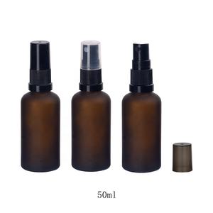 בקבוק זכוכית ענבר 50 מ "ל קפור ספייר זכוכית חומה בקבוק מרוסס עם 18/415 שחור פלסטיק - Product Image 6