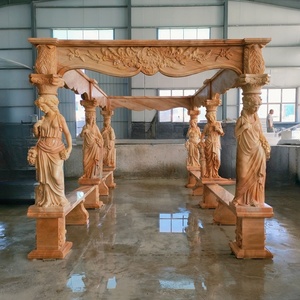 Custom Hand Carved Natural Beautiful Roman Woman Pillar Marble Column Caryatids For Sale