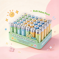 Piles alcalines AA 1,5 V LR6 en gros, longue durée, lot de 60 pièces en vrac pour appareils ménagers et télécommandes.