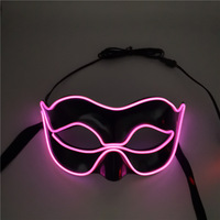 Masques de fête en PVC LED avec lumières clignotantes - Décorations et cadeaux d'Halloween qui brillent dans le noir en gros