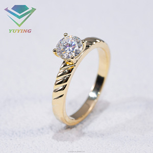 Anillo de compromiso y boda para mujer, personalizado, de oro de 10K, 14K, 18K, con diamante cultivado en laboratorio CVD/HTHP, corte redondo/marquesa/ovalado, certificado IGI, ideal como regalo. - Product Image 4