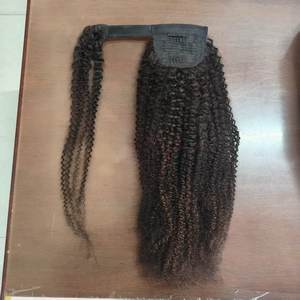 Extensions de cheveux humains en queue de cheval enveloppante, afro bouclés crépus, lots de cheveux en queue de cheval, vente en gros, fournisseurs de cheveux humains vierges brésiliens - Product Image 1