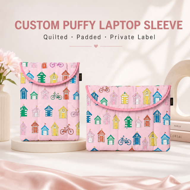 Factory Custom Quilted Laptop Sleeve Puffy Computer Bag Soft Tablet Notebook Cover Tablet Carrying Protective Computer Case