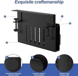 Organisateur de rangement sous le bureau Pince sur le côté du bureau Rangement suspendu <span class=keywords><strong>Support</strong></span> de gestion des câbles de bureau <span class=keywords><strong>Support</strong></span> pour ordinateur portable sous le bureau - Product Image 6