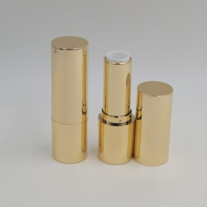 Tube de rouge à lèvres rotatif rond doré brillant de luxe, vide, avec logo personnalisé, 3,5 g, conteneur de rouge à lèvres vierge, maquillage cosmétique - Product Image 4