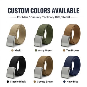 Cintura in nylon senza fori da uomo, cintura a nastro regolabile con fibbia automatica in metallo, cintura tattica personalizzabile con logo per uso quotidiano e outdoor - Product Image 2